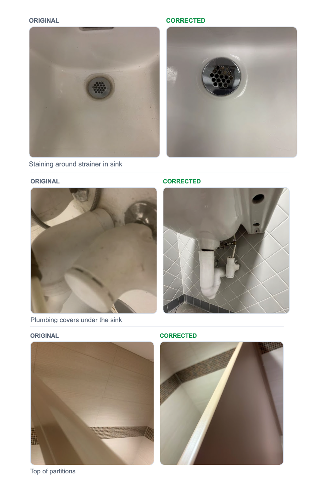 A real audit report from one of our accounts — the original issue and the correction